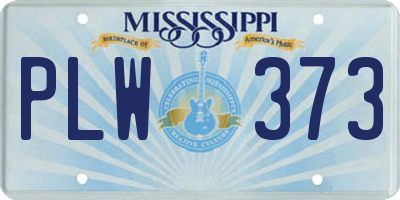 MS license plate PLW373