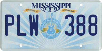 MS license plate PLW388