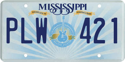 MS license plate PLW421