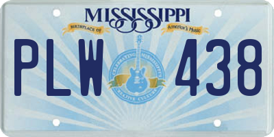 MS license plate PLW438