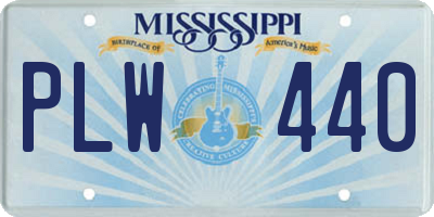 MS license plate PLW440