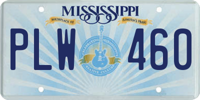 MS license plate PLW460