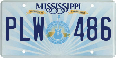MS license plate PLW486