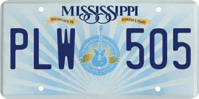MS license plate PLW505