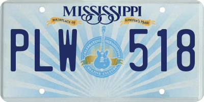 MS license plate PLW518