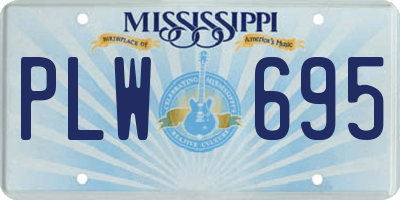 MS license plate PLW695