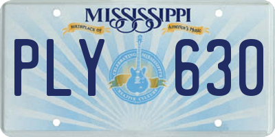 MS license plate PLY630