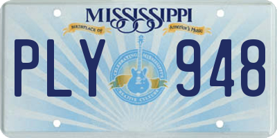 MS license plate PLY948