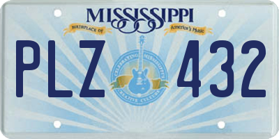 MS license plate PLZ432