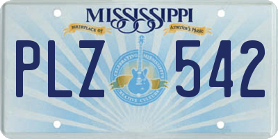 MS license plate PLZ542