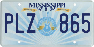 MS license plate PLZ865