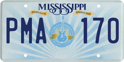 MS license plate PMA170