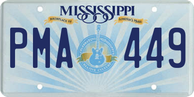 MS license plate PMA449