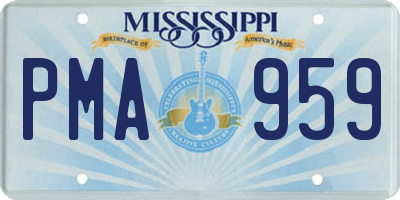 MS license plate PMA959