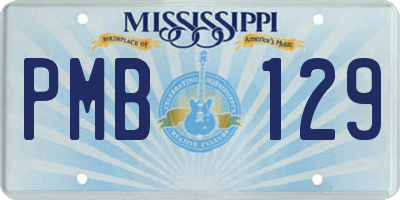 MS license plate PMB129