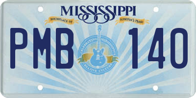 MS license plate PMB140