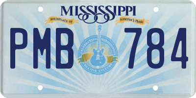 MS license plate PMB784