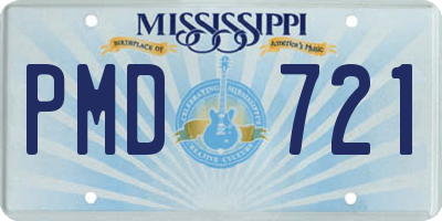 MS license plate PMD721