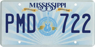 MS license plate PMD722
