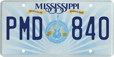 MS license plate PMD840