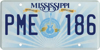 MS license plate PME186