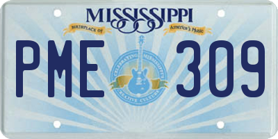 MS license plate PME309
