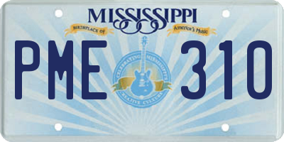 MS license plate PME310