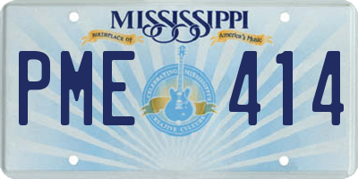 MS license plate PME414