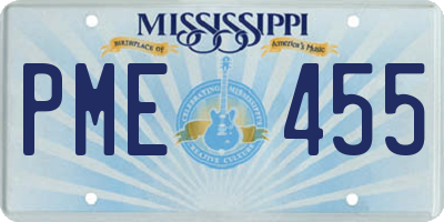 MS license plate PME455