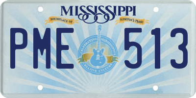 MS license plate PME513