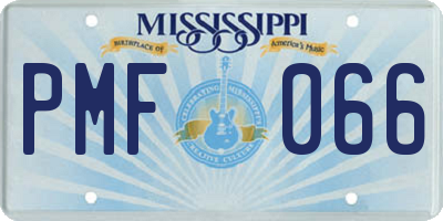 MS license plate PMF066