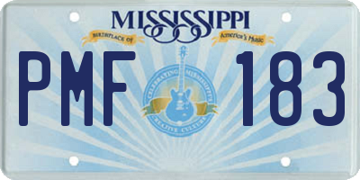MS license plate PMF183
