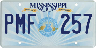 MS license plate PMF257