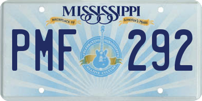 MS license plate PMF292