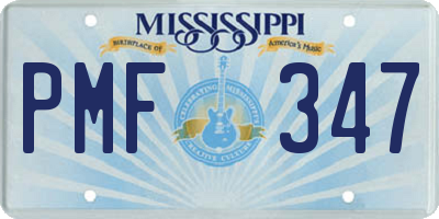 MS license plate PMF347