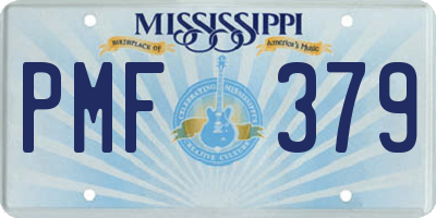 MS license plate PMF379