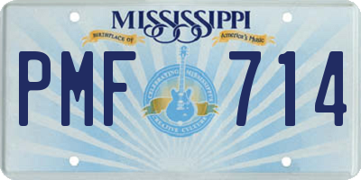 MS license plate PMF714