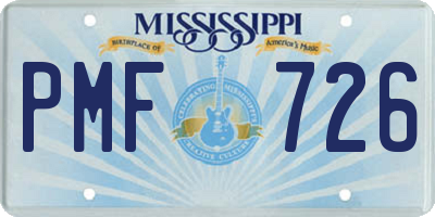 MS license plate PMF726