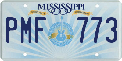MS license plate PMF773