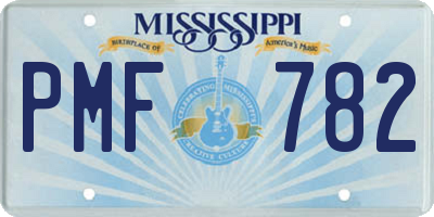 MS license plate PMF782