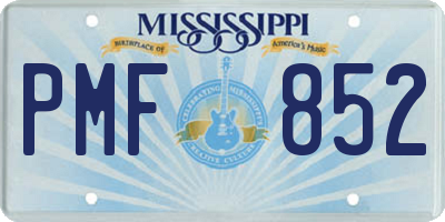 MS license plate PMF852