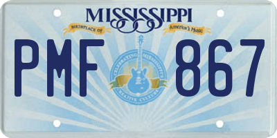 MS license plate PMF867