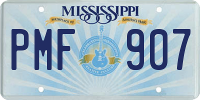 MS license plate PMF907