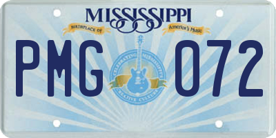 MS license plate PMG072