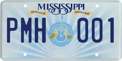 MS license plate PMH001