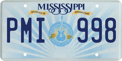 MS license plate PMI998