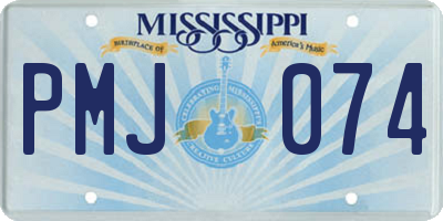 MS license plate PMJ074