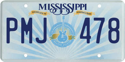 MS license plate PMJ478