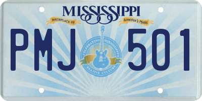 MS license plate PMJ501