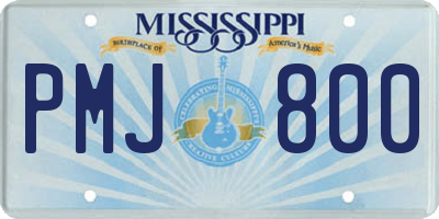 MS license plate PMJ800